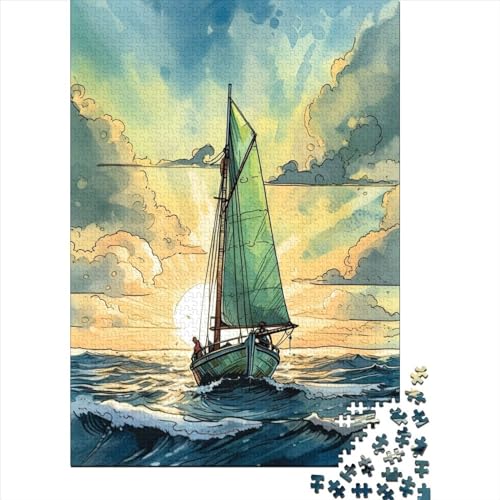 500-teiliges Puzzle „Sailed Away“, Schwierigkeitsgrad: Puzzle, Lernspiel, Spielzeug, 500 Teile (52 x 38 cm) von GQmoney