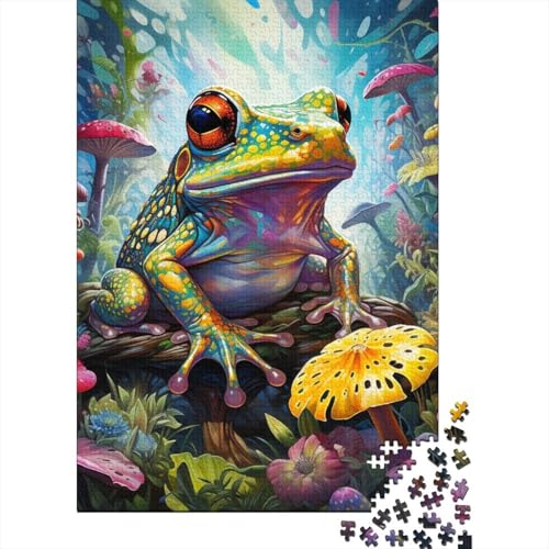 500-teiliges Puzzle für Erwachsene, 500-teiliges Puzzle mit bunten Laubfröschen für Teenager, Holzbrett-Puzzle, Spielzeug, Denkspiel, 500 Teile (52 x 38 cm) von GQmoney