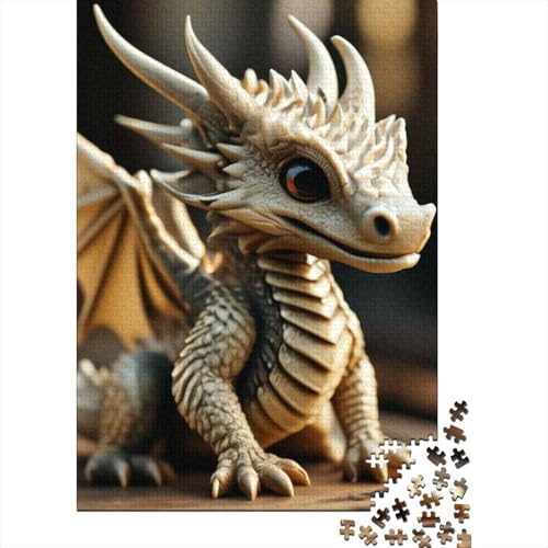 500-teiliges Puzzle für Erwachsene, süße Baby-Drachen, Puzzle für Erwachsene und Holzpuzzle, Puzzle für Puzzle-Liebhaber, 500 Teile (52 x 38 cm) von GQmoney