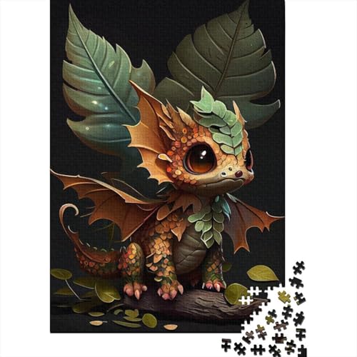 500-teiliges Puzzle für Erwachsene, süße Baby-Drachen, kreatives quadratisches Puzzle für Erwachsene und Holzpuzzle, Lernspiel für Erwachsene, 500 Teile (52 x 38 cm) von GQmoney