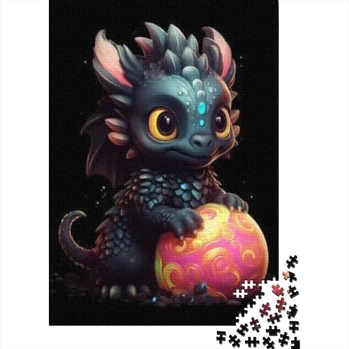 500-teiliges Puzzle für Erwachsene und süße Baby-Drachen, quadratisches Puzzle für Erwachsene, Holzpuzzle, Lernspiel für Erwachsene, 500 Teile (52 x 38 cm) von GQmoney