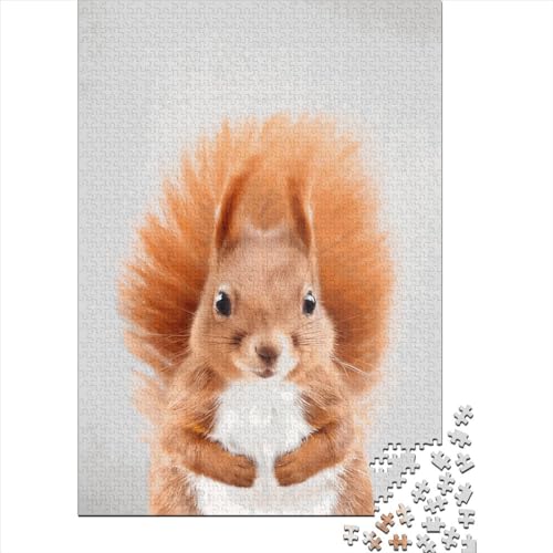 500-teiliges Puzzle für Kinder, 500 Teile, Eichhörnchen 2, Bunte Puzzles für Teenager, Holzbrett-Puzzles, Spielzeug, Denkspiel, 500 Teile (52 x 38 cm) von GQmoney