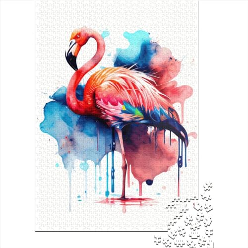 500-teiliges Puzzle für Kinder, 500-teiliges Flamingo-Puzzle für Teenager, Holzbrett-Puzzle, Spielzeug, Denkspiel, 500 Teile (52 x 38 cm) von GQmoney