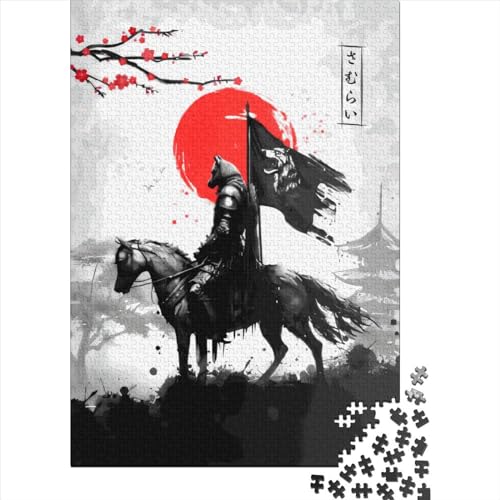 500-teiliges Puzzle für Kinder, 500-teiliges Samurai-Hunde-Puzzle für Teenager, Holzbrett-Puzzle, Spielzeug, Denkspiel, 500 Teile (52 x 38 cm) von GQmoney