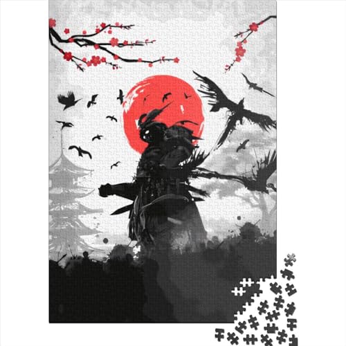 500-teiliges Puzzle für Kinder, 500-teiliges Samurai-Krieger-Puzzle für Teenager, Holzbrett-Puzzle, Spielzeug, Denkspiel, 500 Teile (52 x 38 cm) von GQmoney