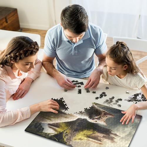 500-teiliges Puzzle für Kinder, Katzen auf einem fremden Planeten, 500-teiliges Brettpuzzle – Entspannungspuzzlespiele – Denksportpuzzle 500 Teile (52 x 38 cm) von GQmoney