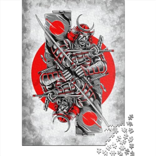 500-teiliges Puzzle für Kinder, Samurai-Japan-Puzzle, kreatives Holzpuzzle, unmögliches Puzzle, Gehirn-Herausforderungspuzzle für Teenager, 500 Teile (52 x 38 cm) von GQmoney