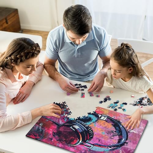 500-teiliges Puzzle für Kinder, buntes Kopfhörer-Malpuzzle, Erwachsenenpuzzle, Familienunterhaltungsspielzeug, 500 Stück (52 x 38 cm) von GQmoney