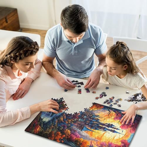 500-teiliges Puzzle für Kinder, farbenfroher Psychedelischer Palast im Baum, Puzzles zum Stressabbau, einzigartige Heimdekoration und Geschenke, 500 Stück (52 x 3 von GQmoney