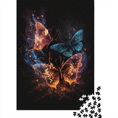 500-teiliges Puzzle für Kinder, wunderschöne quadratische Schmetterlingspuzzles für Kinder und Holzbrettpuzzles, Lernspiel, Herausforderungsspielzeug, 500 Stück (52 x 38 cm) von GQmoney