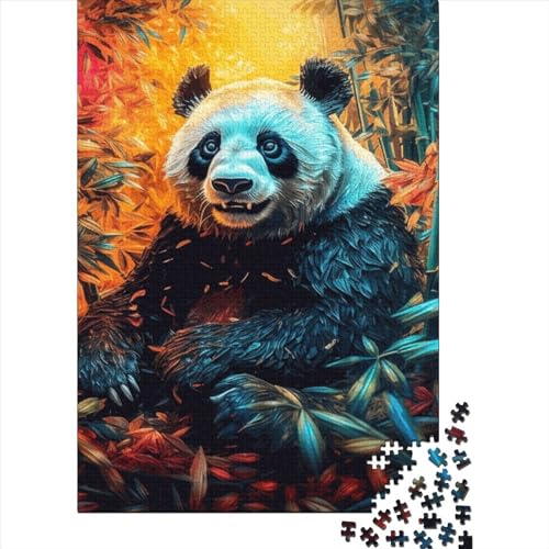 500-teiliges Puzzle mit Panda-Tieren für Kinder und Erwachsene, Holzpuzzle, Lernspiele für Zuhause, DIY-Spielzeug, 500 Stück (52 x 38 cm) von GQmoney