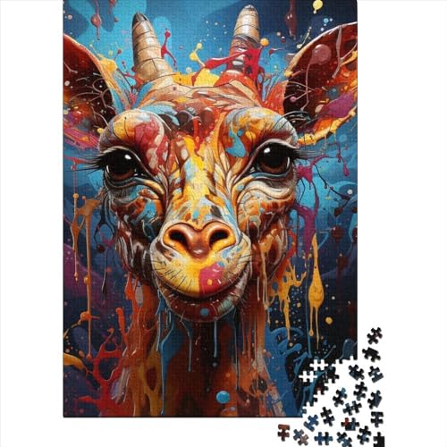 500-teiliges Puzzle mit Tier-Giraffe für Kinder und Teenager. Lernspiel, Herausforderungsspielzeug. Tolle Familie. 500 Teile (52 x 38 cm) von GQmoney