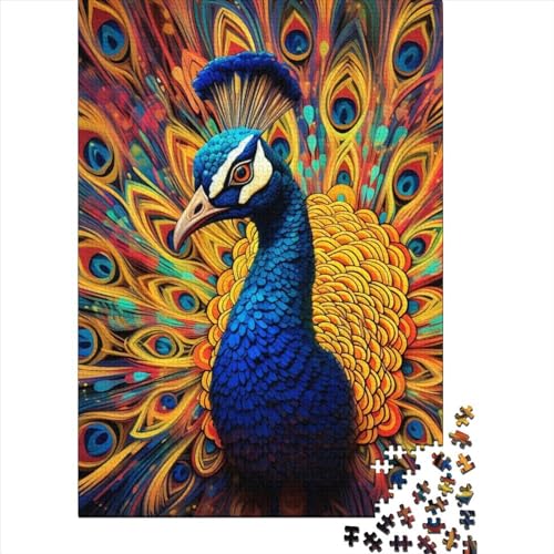 500-teiliges Puzzle mit Tiermotiven und Pfauenmotiv für Erwachsene und Teenager. Puzzles für Kinder und Teenager, Familienaktivität, Puzzles 500 Teile (52 x 38 cm) von GQmoney