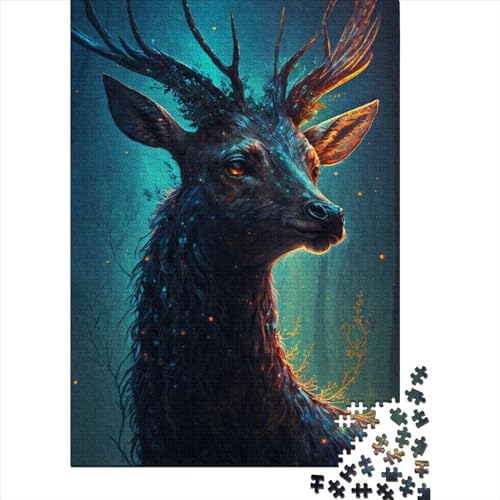 500-teiliges Puzzle mit mythischem Waldhirsch, Schwierigkeitsgrad: Puzzle, Lernspiele, Spielzeug, 500 Stück (52 x 38 cm) von GQmoney