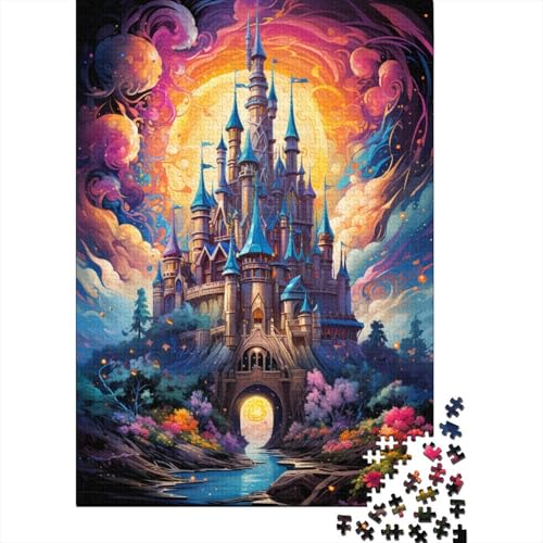 500-teiliges Puzzle mit psychedelischem Gemälde, Mondlichtschloss, anspruchsvolle Spiele für die ganze Familie, Unterhaltungsspielzeug, Geschenke, 500 Stück (52 x 38 cm) von GQmoney