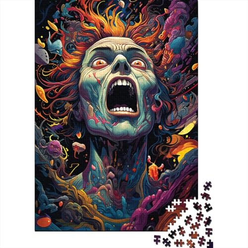 500-teiliges Puzzlespiel „Psychedelic Mutants“ – quadratisches Holzpuzzle, Lernspielzeug, Puzzle, einzigartige Herausforderungsspiele, 500 Teile (52 x 38 cm) von GQmoney