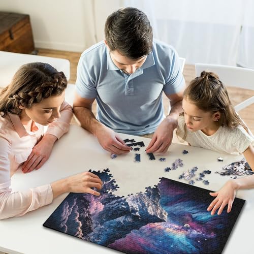 500-teiliges kreatives Puzzle, Galaxie, verschneite Berge, Puzzle, rechteckiges Puzzle, Lernspielzeug, Kinder, 500 Stück (52 x 38 cm) von GQmoney