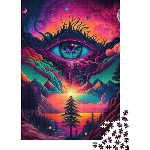 500-teiliges psychedelisches Naturpuzzle, Schwierigkeitsgrad: Puzzle, Lernspiel, Spielzeug, 500 Stück (52 x 38 cm) von GQmoney