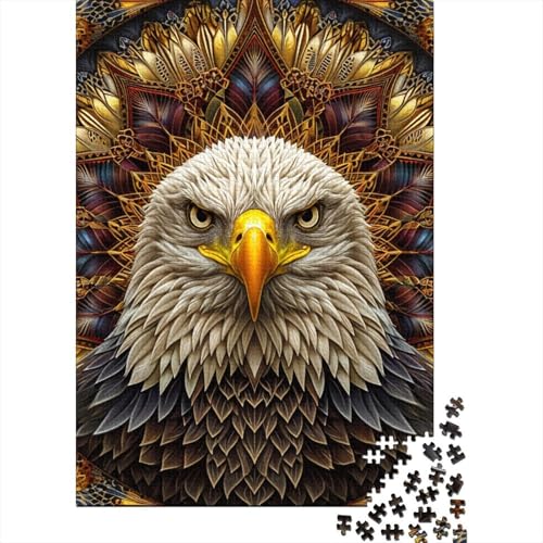 Adler-Puzzle, schwierige Herausforderung, 100 % recycelter Karton, Puzzle für Damen und Herren, 70 x 50 cm, 1000 Teile von GQmoney