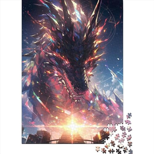 Anime-Drache, 500-teiliges Puzzle für Erwachsene, Spielzeug, Denkspiel, Lernspiel für Erwachsene, Stressabbau, Heimdekoration, 500 Stück (52 x 38 cm) von GQmoney