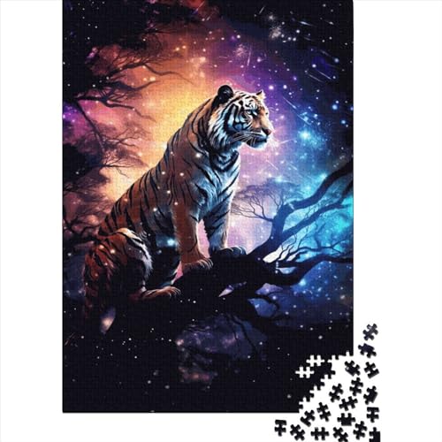 Art Animal Tiger 500-teiliges Puzzle für Erwachsene für Kinder, Puzzles, nachhaltiges Puzzle | Spiele 500 Teile (52 x 38 cm) von GQmoney