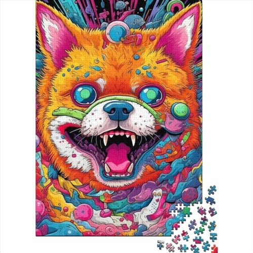 Art Dog Puzzles 500 Teile, Holzpuzzles für Kinder, Teenager, Männer und Frauen Familie, 500 Teile (52 x 38 cm) von GQmoney