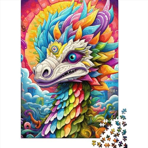 Art Dragon Puzzle 500 Teile Holzpuzzle Erwachsenenpuzzle für Kinder und Jugendliche ab 12 Jahren, 500 Teile (52 x 38 cm) von GQmoney