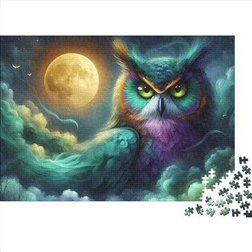 Art Owl Puzzle für Erwachsene und Jugendliche, 500 Teile, Holzpuzzle für Teenager, Geschenke, Denksportspiel, 500 Teile (52 x 38 cm) von GQmoney