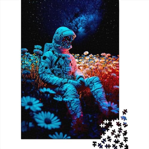 Astronaut und Blume, 500-teiliges Puzzle für Erwachsene | | Familienspaß-Puzzles für Erwachsene, Geschenke, Denkspiele, 500 Teile (52 x 38 cm) von GQmoney