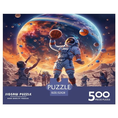 Astronauten-Basketball-Puzzle für Erwachsene, Halloween 500 Teile, Puzzles für Teenager, Geschenke, Puzzles für Erwachsene, Halloween 500 Teile (52 x 38 cm) von GQmoney
