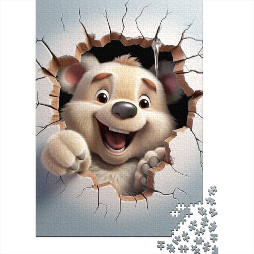 Bär Puzzle Relax Challenge Spielzeug Premium Karton Puzzle für Erwachsene Kinder Ostergeschenke 38x26cm/1000pcs von GQmoney