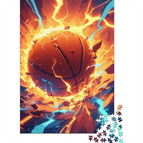 Basketball-Puzzle, rechteckig, Pappe, 100 % recycelter Karton, Puzzle für Erwachsene, Kinder, Geschenk, 38 x 26 cm, 1000 Stück von GQmoney