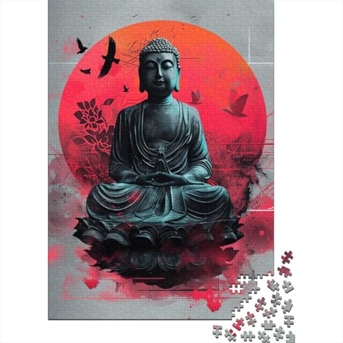 Buddha-Statue, Puzzle, Spielzeug, Lernspiel, Premium-Papp-Puzzle, Puzzle für Erwachsene und Kinder, Ostergeschenk, 38 x 26 cm, 1000 Stück von GQmoney