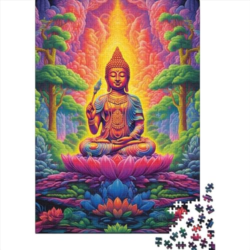 Buddha-Statue-Puzzle, 500 Teile, Holzpuzzle für Kinder, Teenager, Männer und Frauen Familie, 500 Teile (52 x 38 cm) von GQmoney