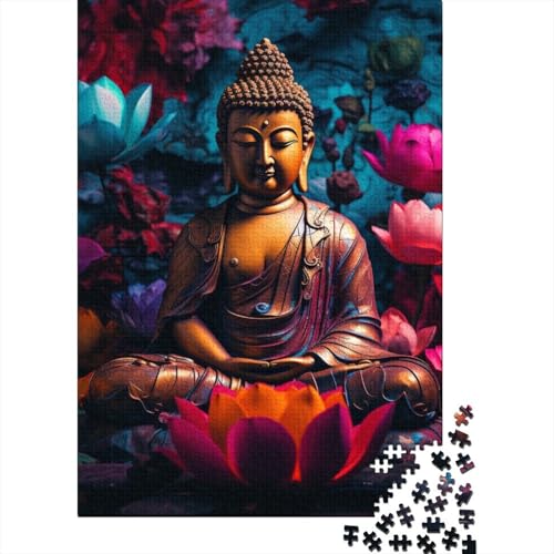 Buddha-Statuen-Puzzle, 100 % recycelter Karton, Premium-Karton, Puzzle für Erwachsene und Kinder, 38 x 26 cm, 1000 Teile von GQmoney