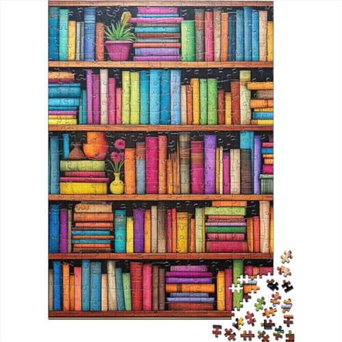 Bücherregal Puzzle Spielzeug Lernspiel Premium Karton Puzzle für Erwachsene Kinder Ostergeschenk 70x50cm/1000pcs von GQmoney