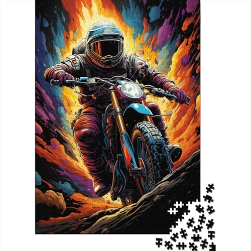 Bunte Psychedelia für Space Biker, 1000-teiliges Holzpuzzle, pädagogische intellektuelle Entspannungsspiele, 1000 Stück (75 x 50 cm) von GQmoney