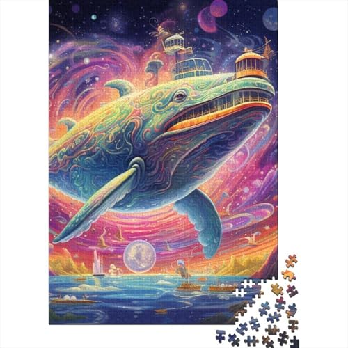 Buntes Blauwal-Puzzle für Erwachsene, 300 Teile, anspruchsvolles großes DIY-Puzzle, Lernspielzeug, lustige Familienspiele, einzigartige Heimdekoration, 300 Teile (40 x 28 cm) von GQmoney