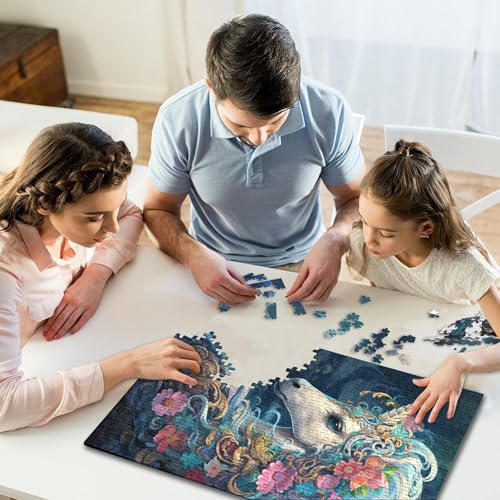 Buntes Einhorn-Puzzle für Kinder, 300-teiliges Puzzle für Teenager, kreatives Puzzle, anspruchsvolle Spiele für die Familie, Spielzeug, 300 Teile (40 x 28 cm) von GQmoney