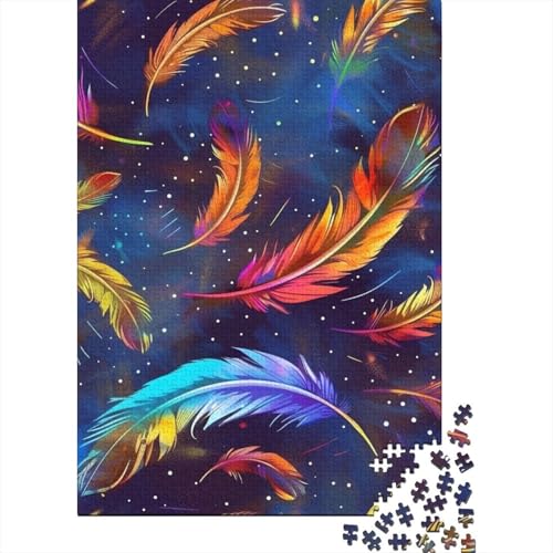 Buntes Feder-Puzzle, lustiges Premium-Papp-Puzzle für Erwachsene, Teenager, Ostergeschenke, 38 x 26 cm, 1000 Stück von GQmoney