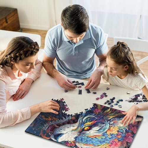 Buntes Graffiti-Puzzlespiel mit fliegendem Drachen, 500 Teile, kreatives Puzzle, Dekomprimierungsspiel für Erwachsene, 500 Teile (52 x 38 cm) von GQmoney