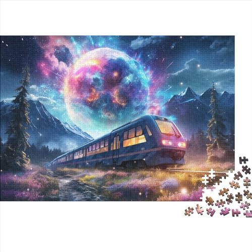 Buntes Star Train-Puzzle Weihnachten 300 Teile für Erwachsene, Puzzle Weihnachten 300 Teile, Familienspiel für Erwachsene und Jugendliche, Weihnachten 300 Teile (40 x 28 cm) von GQmoney