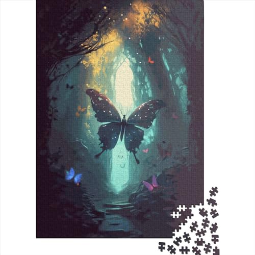 Butterfly Dream Puzzle 1000 Teile Holzpuzzle Erwachsenenpuzzle für Kinder und Jugendliche, 1000 Teile (75 x 50 cm) von GQmoney