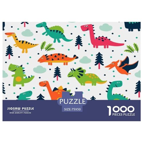 Cartoon-Dinosaurier-Puzzle für Erwachsene, 1000 Teile, Puzzles für Teenager, Geschenke, Puzzles für Erwachsene, 1000 Teile (75 x 50 cm) von GQmoney