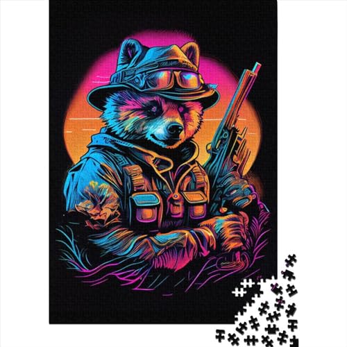 Cool Bear 500-teiliges Puzzle für Erwachsene, Spielzeug, Denkspiel, Lernspiel für Erwachsene, Stressabbau, Heimdekoration, 500 Teile (52 x 38 cm) von GQmoney