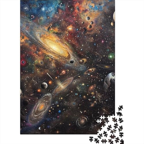 Cosmic Planets Puzzle, Stressabbau, 100 % recycelter Karton, Puzzle für Erwachsene und Kinder, einzigartiges Geschenk, 70 x 50 cm, 1000 Teile von GQmoney