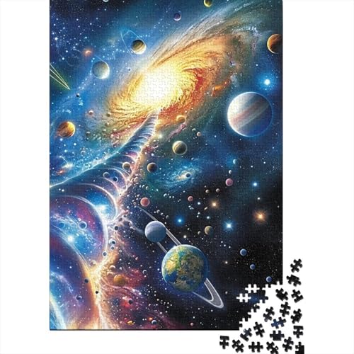 Cosmic Planets Puzzle Dekompressionsspielzeug, Papier, rechteckiges Puzzle für Kinder und Erwachsene ab 12 Jahren, Ostergeschenke, 38 x 26 cm, 1000 Stück von GQmoney