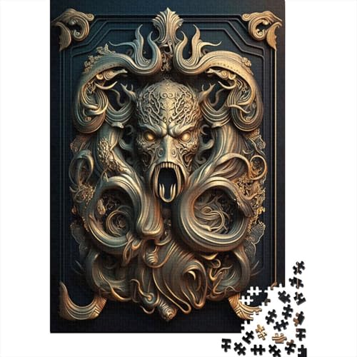 Cthulhu Golden Art Deco 300-teiliges Puzzle für Erwachsene | | Familienspaß-Puzzles für Erwachsene, Geschenke, Denkspiele, 300 Teile (40 x 28 cm) von GQmoney