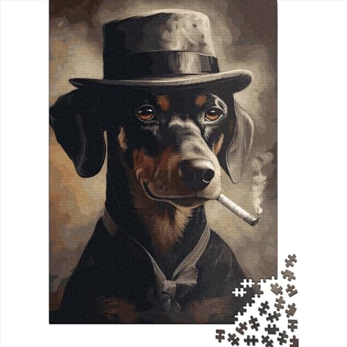 Dackel-Gangster-Kreativpuzzle für Erwachsene, 300-teiliges Puzzle für Kinder und Jugendliche, Lernspielzeug, (40 x 28 cm) von GQmoney