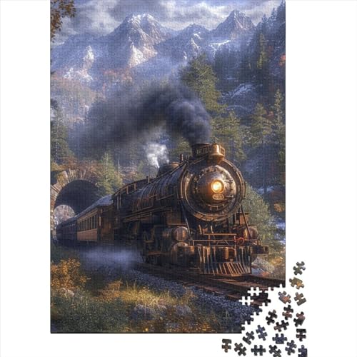 Dampfzug-Puzzle, Lernspiele, Familienaktivitäten, Premium-Papp-Puzzle für Damen und Herren, Ostergeschenk, 38 x 26 cm, 1000 Teile von GQmoney